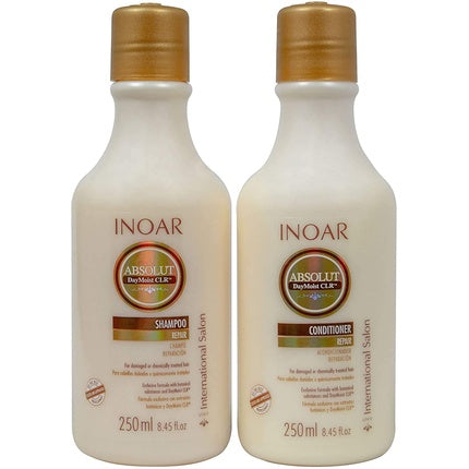 Set Shampoo & Balsam Inoar Absolut Daymoist Color, ambalaj dublu, capac auriu