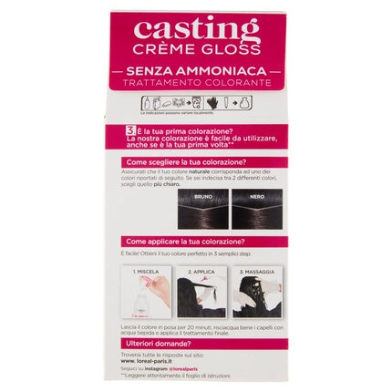 Vopsea de păr, L'Oréal Paris, Casting Creme Gloss, Negru Abanos