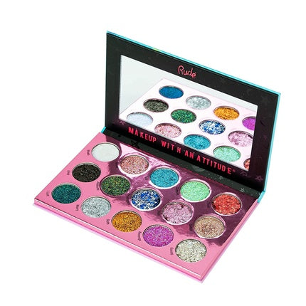 Rude Cosmetics Sin of Glittony Unicorn Glitter Eyeshadow Face Palette 15 Colors