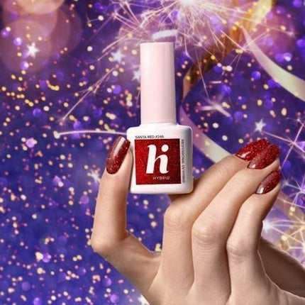 Lac Gel, Hi Hybrid, Santa Red 246, sclipici 5ml