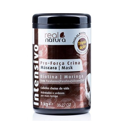Mască de păr intensă, Real Natura, Pro-Forța Crină, Biotină Moringa, 1kg