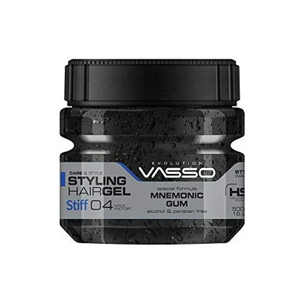 Gel de păr VASSO Mnemonic Gum Stiff 04, 500ml, Negru
