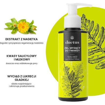 Gel Curățare Față Duetus, verde, 190g