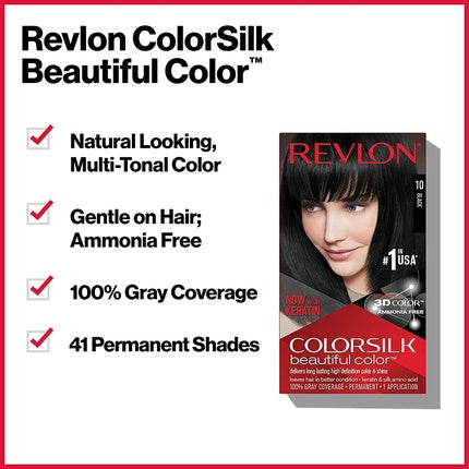 Vopsea Păr, Revlon, Colorsilk 11, Negru Moale