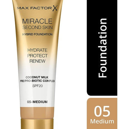 Fond de ten, Max Factor, Miracle Second Skin 05 Medium, 30ml