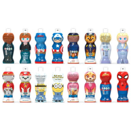 Gel de duș și șampon Air Val 2 in 1, 1D, 400ml, diverse personaje