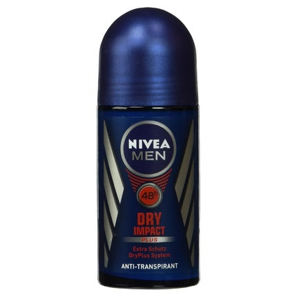 Nivea Men Deo Dry Impact Plus, Deodorant Roll-on, 50ml, Albastru
