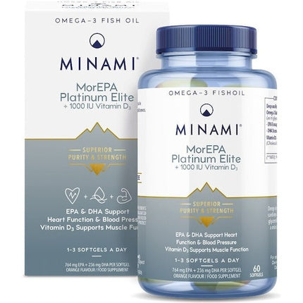 Minami Morepa Platinum Elite, Supliment alimentar cu Omega-3 și Vitamina D3, 60 Softgels