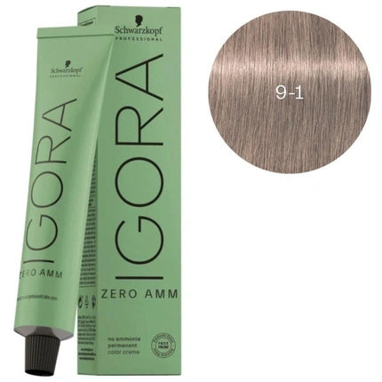 Vopsea de păr Schwarzkopf Igora 9-1 blond cenușiu deschis, 60 ml