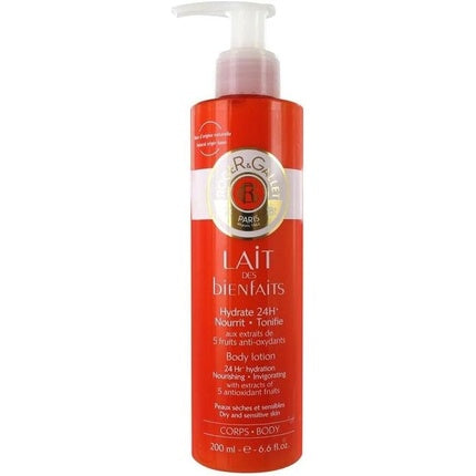 Loțiune corp, Roger & Gallet, Lait des Bienfaits, roșu, 200ml