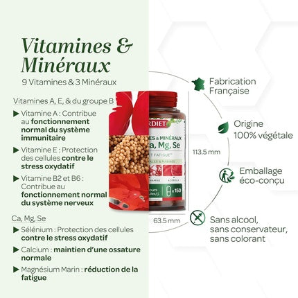 Supliment alimentar Superdiet: Vitamine și Minerale pentru imunitate și oboseală, 90 capsule