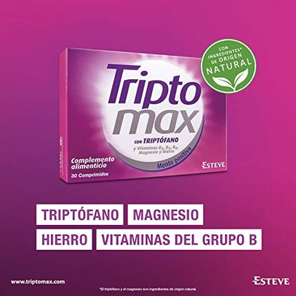 Complement Alimentar, Esteve, Triptomax, cu Triptofan și Vitamine B6, B12, Magneziu, Zinc, 30 Comprimate