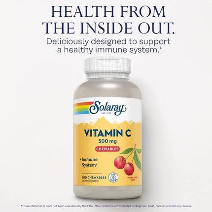 Vitamine masticabile, Solaray, Vitamina C 500mg, Cireșe naturale