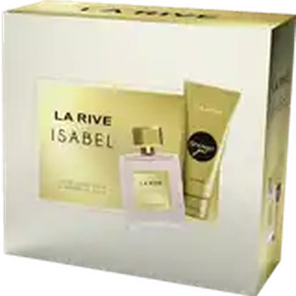 Set Parfum La Rive Isabel, 100 ml Eau de Parfum și 100 ml gel duș, ambalaj galben