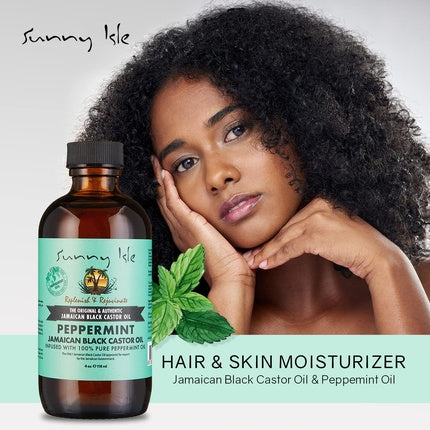 Ser Molar Sunny Isle Jamaican Black Castor Oil cu Mentă, 4oz