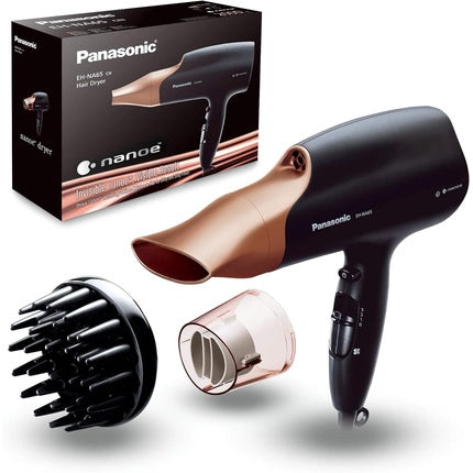 Uscător de păr Panasonic EH-NA65, negru și auriu, cu accesorii