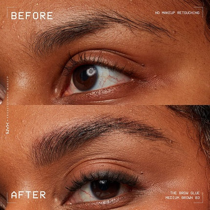 Gel de sprancene, NYX, The Brow Glue, maro mediu