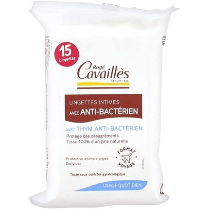 Lingete Intime Antibacteriene Rogé Cavaillès, 15 buc, cu Thym (Culoare: Alb)