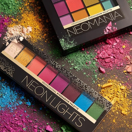 Paletă fard de pleoape, Eveline Cosmetics, 8 culori neon