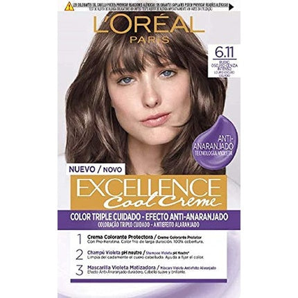 Vopsea permanentă păr, L'Oréal, Excellence Cool Cream, blond închis cenușiu