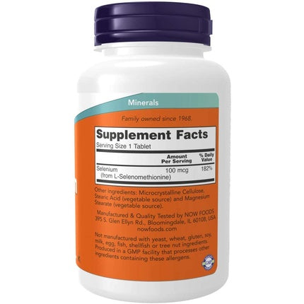 Complement alimentar Now Foods Selenium Yeast Free 100mcg, 250 tablete x 2