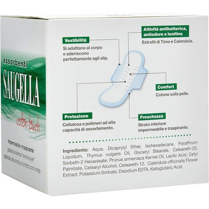 Saugella Cotton Touch, Absorbante Noapte, Albe-Gri