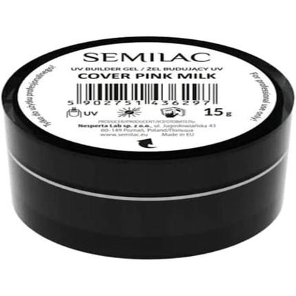 Semilac Pink Milk Nail Builder For Hard Strong Nails & Extend Gel, 15 g