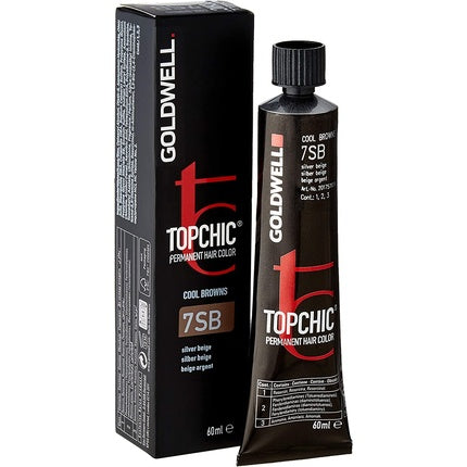 Vopsea de par permanenta, Goldwell Topchic TB, 7Sb Silver Beige, 60ml