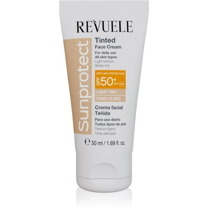 Crema facială tenată Revuele Sunprotect SPF 50, Tono Claro, 50 ml