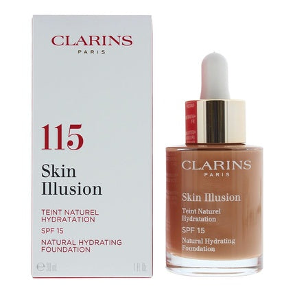Fond de ten Clarins Skin Illusion 115 Cognac SPF15, 30ml, sticlă cu dozator