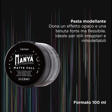 Pasta modelantă Kemon Hair Manya Matte Full Flexible Hold, 100ml