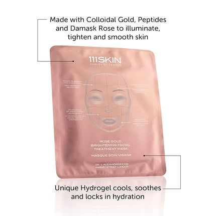 111SKIN Rose Gold Brightening Facial Treatment Mask, 5 buc