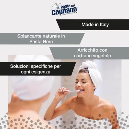 Pastă de dinți, Pasta del Capitano, cărbune activ, 100ml