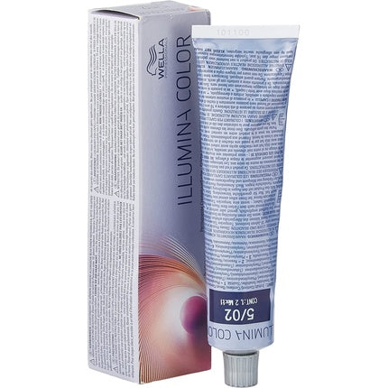 Vopsea permanentă păr, Wella, Illumina Color 5/02, maro deschis natural mat