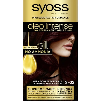 Vopsea Păr Syoss Oleo Intense 322 Midnight Bordeaux, 60g