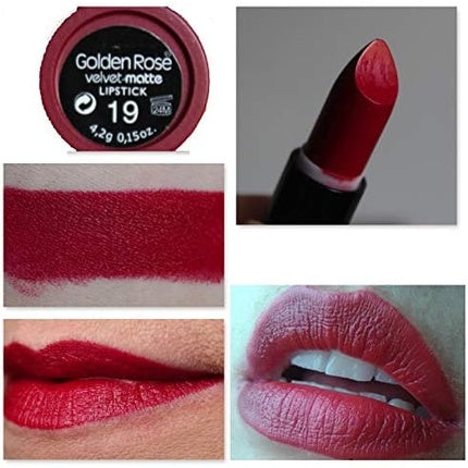 Ruj, Golden Rose, Velvet Matte 19, roșu intens