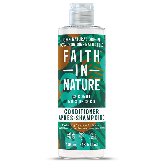 Balsam de păr Faith In Nature Coconut, hidratant și catifelant, pentru păr normal și uscat, 400 ml