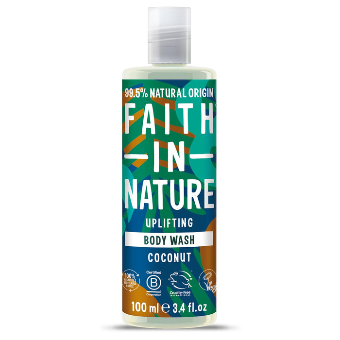 Gel de duș Faith In Nature Coconut, 99,5% ingrediente de origine naturală, 100 ml