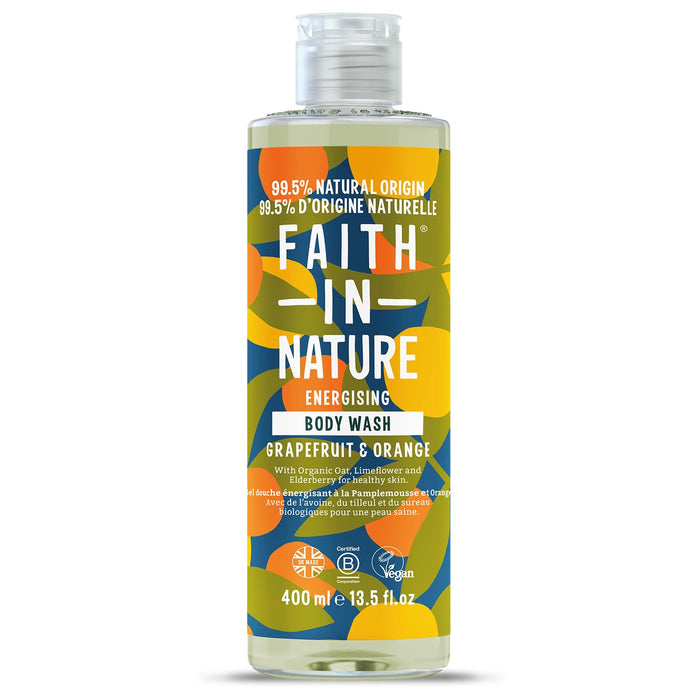 Gel de duș Faith In Nature Grapefruit & Orange, energizant, 400 ml