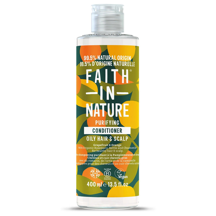 Balsam de păr Faith In Nature Grapefruit & Orange, purifiant, pentru păr gras și scalp, 400 ml