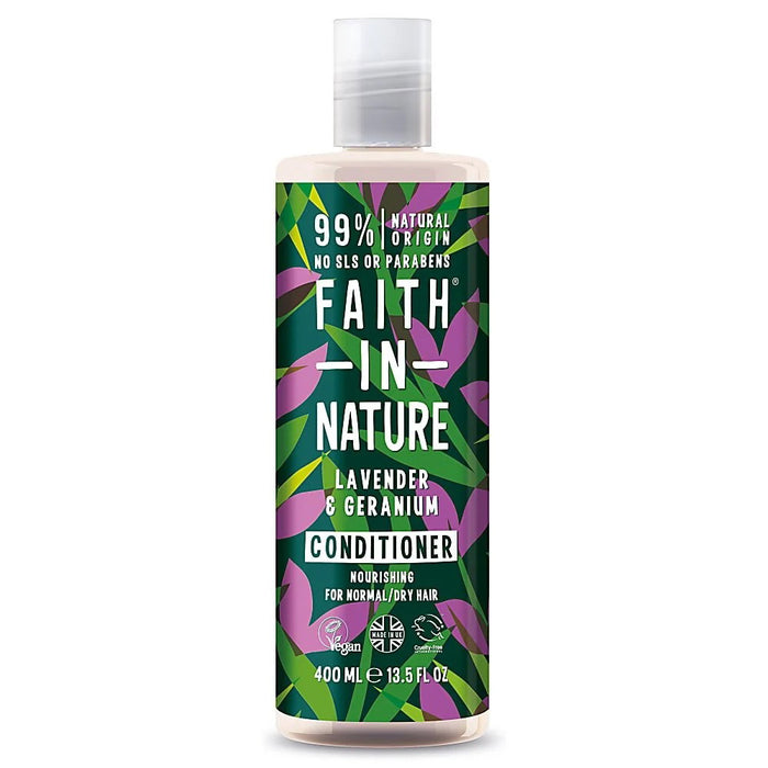 Balsam de păr Faith In Nature Lavender & Geranium, hrănitor, pentru păr normal și uscat, 400 ml