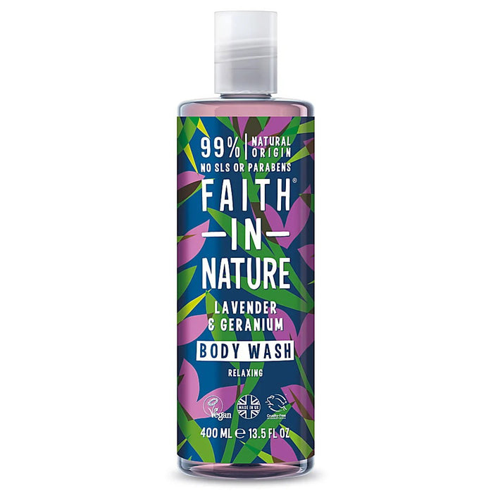 Gel de duș Faith In Nature Lavender & Geranium, relaxant, 400 ml