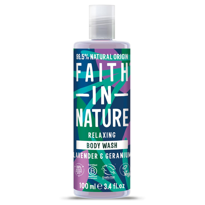 Gel de duș Faith In Nature Lavender & Geranium, relaxant, 100 ml