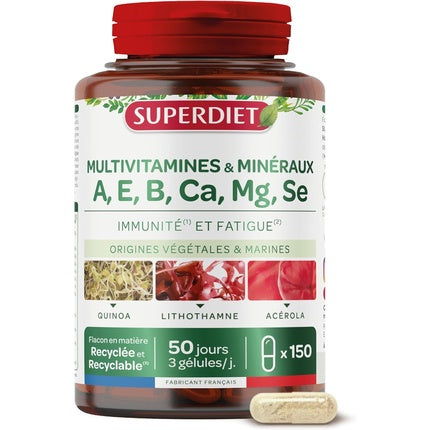 Supliment alimentar Superdiet: Vitamine și Minerale pentru imunitate și oboseală, 90 capsule
