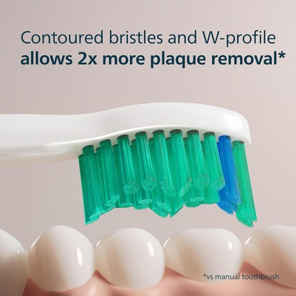 Perii de dinți electrice Philips Sonicare C1 ProResults, Medium Soft, alb-verde, 8 buc