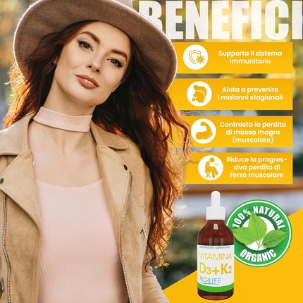 Supliment Nutrițional Algilife Vitamin D3 K2 Vegan Drops 10 ml