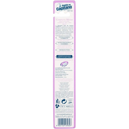 Periuță de dinți Pasta Del Capitano Complete Medium, violet și alb