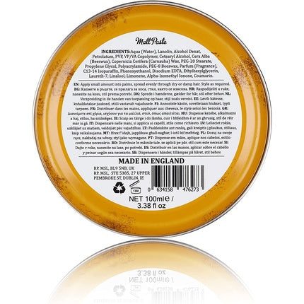 Pastă de styling, Dapper Dan, Matt, 100ml, galben