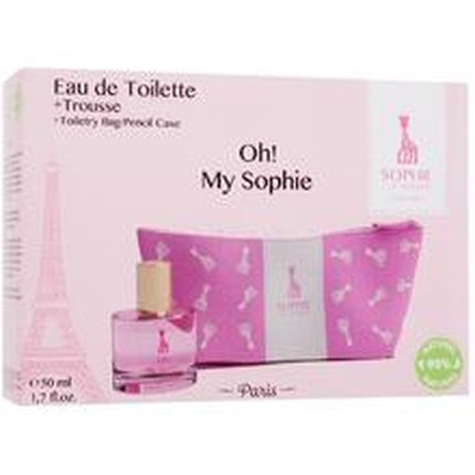 Set Cadou Parfum Sophie La Girafe Oh My Sophie, Eau de Toilette 50ml + Pochetă Roz