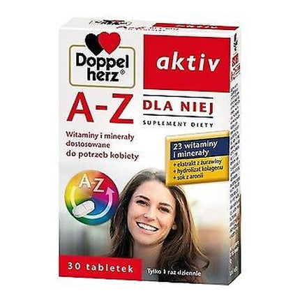 Doppelherz aktiv A-Z For Her, Supliment dietetic cu vitamine și minerale, 30 tablete
